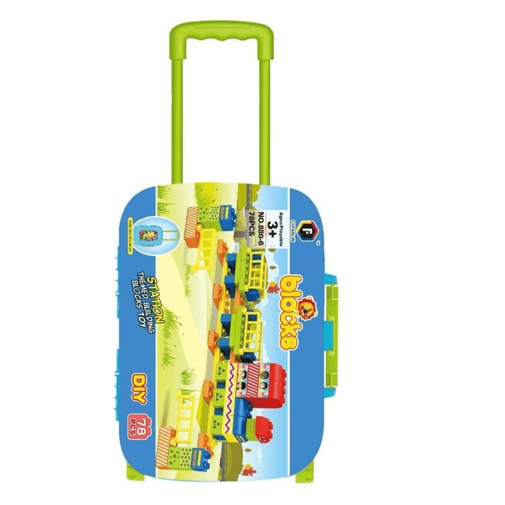 SET DE BLOQUES 78 PCS Juguetes Buffalo con maletín portátil, ideal para niños y niñas, incluye piezas de construcción coloridas y creativas.