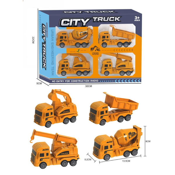 Set de Construcción City Truck – 4 Camiones de Obra