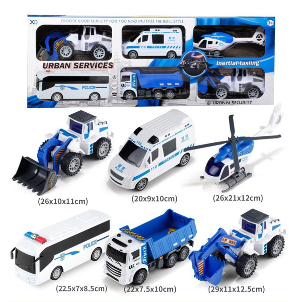 Set Vehículos de Policía Urban Services 5 Pzs