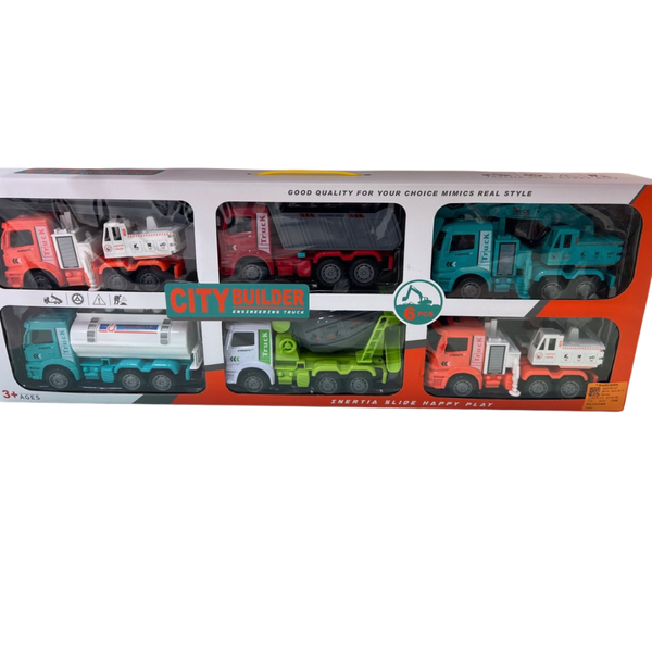 Set Camiones de Construcción City Builder 6 Pzs