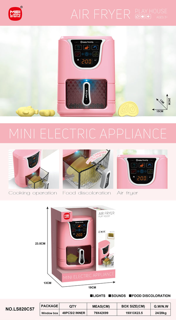 Freidora de Aire de Juguete Rosa – Luces y Sonidos