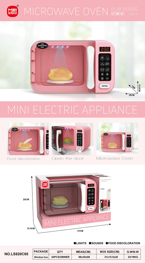 Microondas de Juguete Rosa – Luces, Sonidos y Cambios