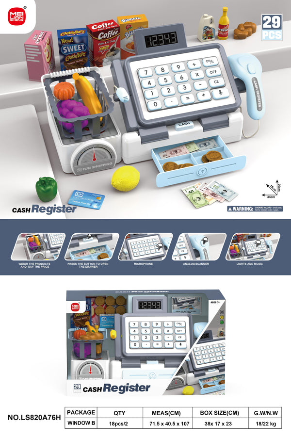 Caja Registradora de Juguete 29 Piezas – Luces y Sonidos