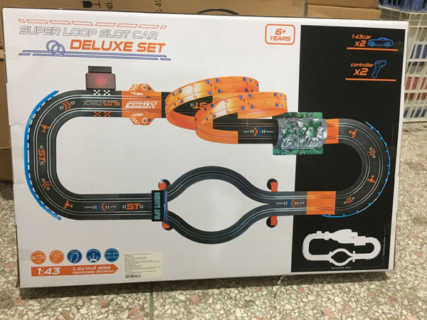 Pista Slot Car con Loop Deluxe 1:43 + 2 Autos
