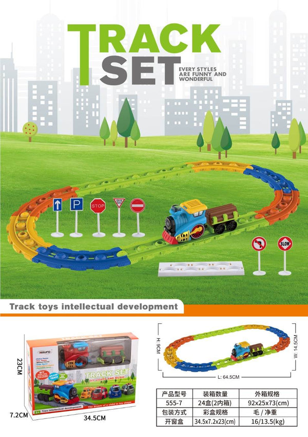Set de Tren con Pista y Señales 64 cm con Luces y Música