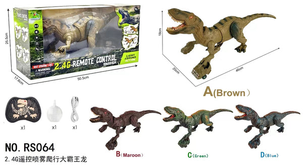 Dinosaurio RC 2.4G con Spray – T-Rex Gigante 46 cm