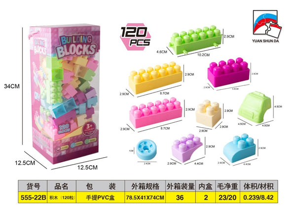 Bloques de Construcción 120pcs – Set Educativo +3 Años