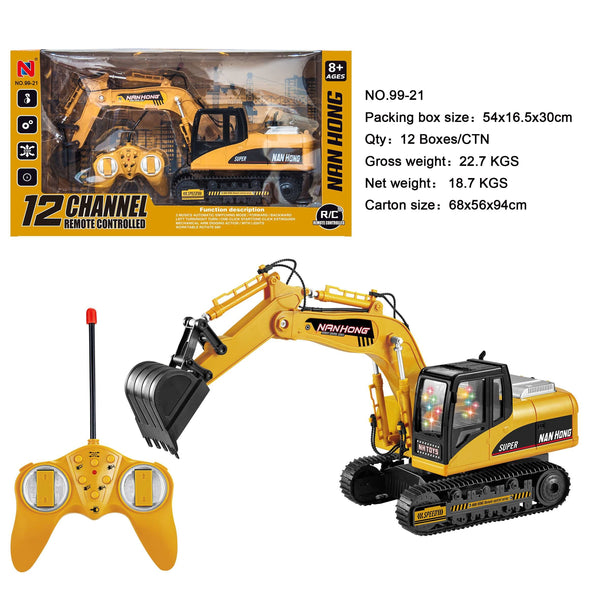 Excavadora RC 12 Canales – Máquina de Construcción Infantil