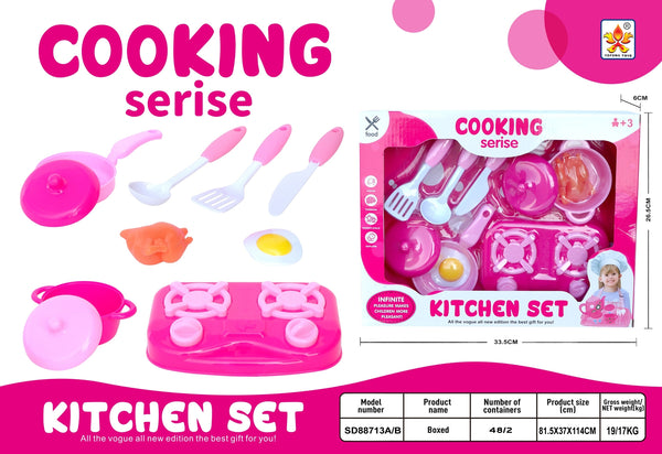 Set de Cocina Infantil Rosado – Cooking Series 13 Pzs