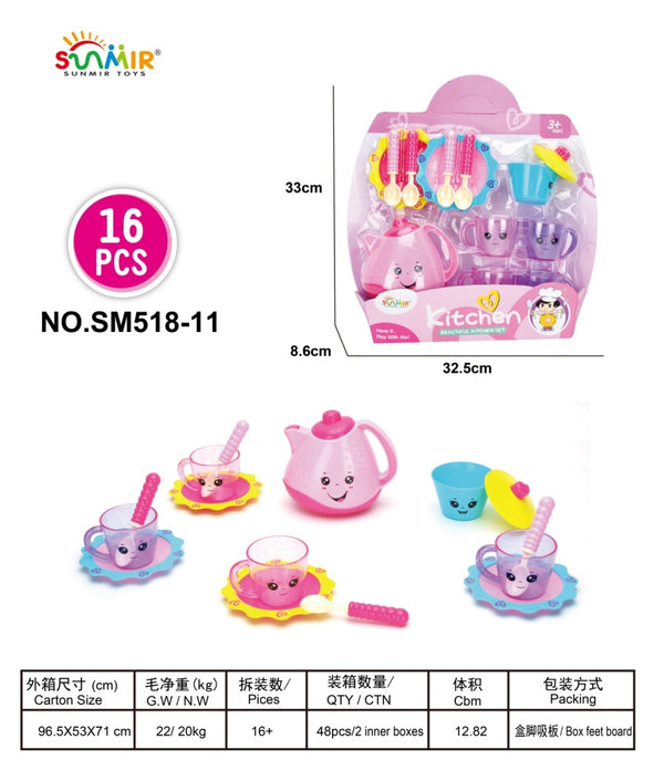 Set de Té Infantil 16 Piezas – Kitchen Set Rosa
