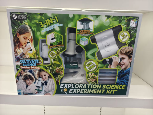 Kit de Exploración 3 en 1 – Microscopio, Lupa y Binoculares