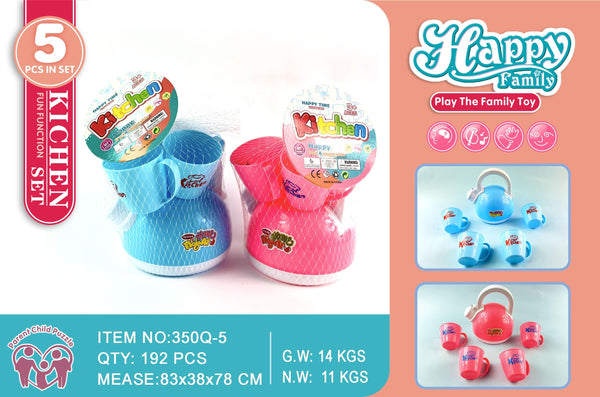 Set de Cocina Infantil 5 Piezas – Azul/Rosado