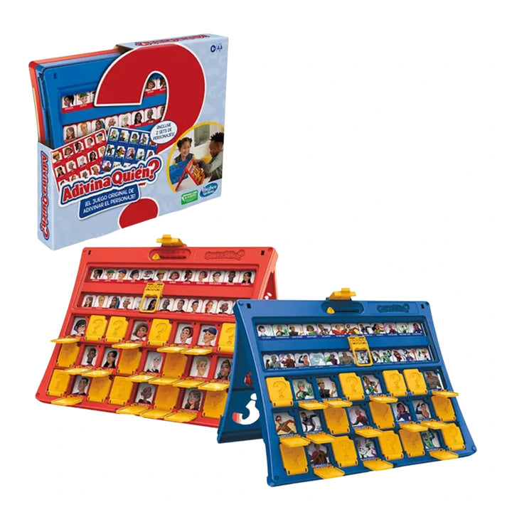 adivina quién hasbro, juego de mesa clásico, juego de adivinanzas, adivina quién original, juguetes importados Colombia, hasbro gaming, juego familiar, juego educativo niños, adivina quién superhéroes, juego portátil.