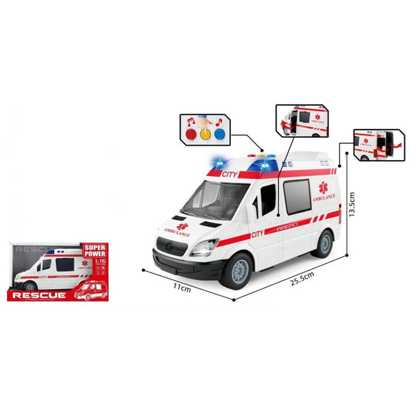 ambulancia de juguete, juguete con sonido, juguetes importados, juguete educativo, ambulancia para niños, regalo para niño 5 años, juguete de rescate, vehículo de emergencia, juguete coleccionable, envío rápido