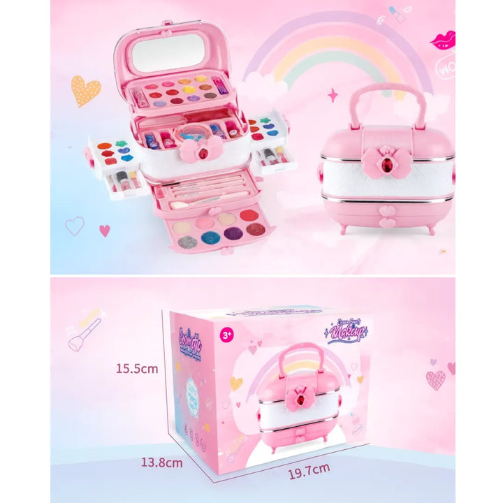 Convierte el juego en pura magia con el Set de Maquillaje Infantil Dream Garden Beauty M-714.
Su encantador diseño tipo bolso con espejo y compartimientos plegables guarda un mundo de color, brillo y diversión pensado para inspirar la creatividad de las niñas.