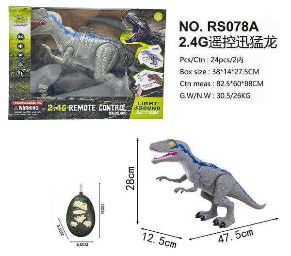 Dinosaurio RC 2.4G con Luces y Sonido – 47 cm Realista