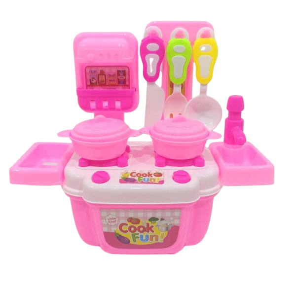 Mini Cocina Infantil Cook Fun – Juego de Chef Rosa