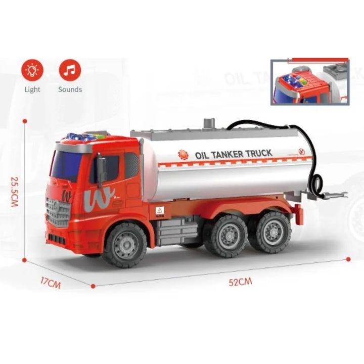 El Camión Cisterna OL1332 es un impresionante camión a escala 1:10 con efectos de luz, sonido y función real de rociado de agua.
Su diseño de alta resistencia y detalles realistas lo convierten en el juguete ideal para niños que aman los vehículos grandes.