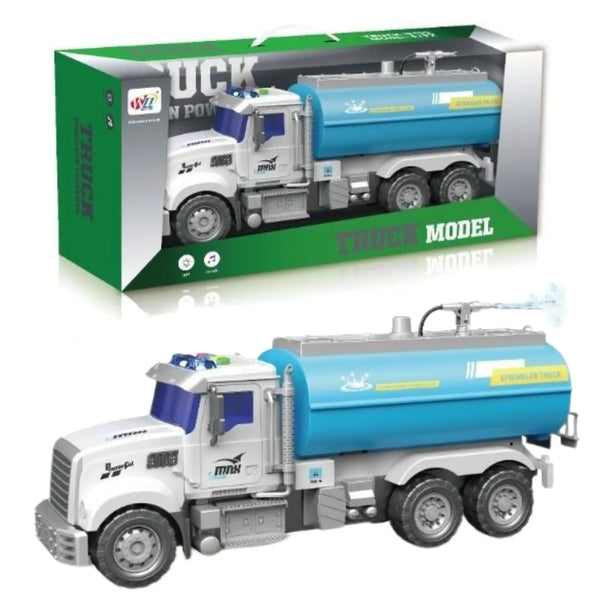El Camión Sprinkler Truck OL1335 es el juguete perfecto para los pequeños que aman los vehículos grandes y realistas.
Con su diseño robusto a escala 1:10, este camión cisterna combina luces, sonidos y una función real de rociado de agua, haciendo que el juego sea aún más divertido.