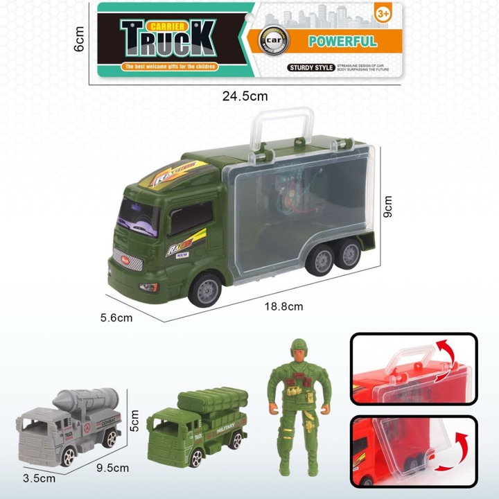 El Camión Militar OL1135 es el regalo perfecto para los pequeños amantes de la acción.
Con su diseño de transporte militar realista, los niños pueden imaginar misiones de rescate, defensa o aventura, fomentando la creatividad y el juego en equipo.