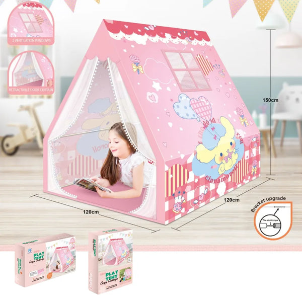 La Carpa Infantil Cozy Cottage 5888-20 es el refugio ideal para los más pequeños. Con un diseño tipo casita rosada, ventanas de ventilación y puerta enrollable, esta carpa invita a vivir horas de imaginación y diversión en un ambiente cómodo y seguro.