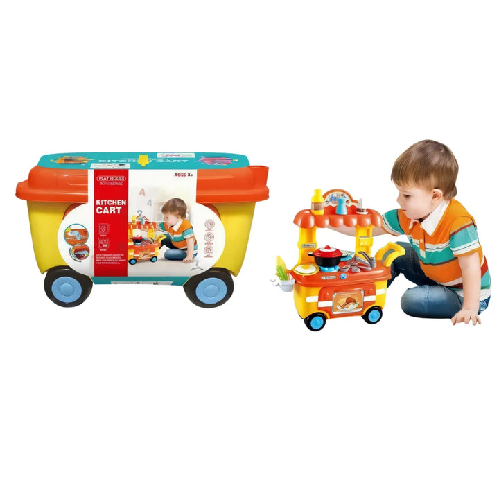 carrito de cocina infantil, cocina portátil para niños, juguete educativo, cocina para niñas, juguete importado, carrito de cocina 2 años, juguetes para niños pequeños, juguetería Colombia, regalo educativo, envío rápido