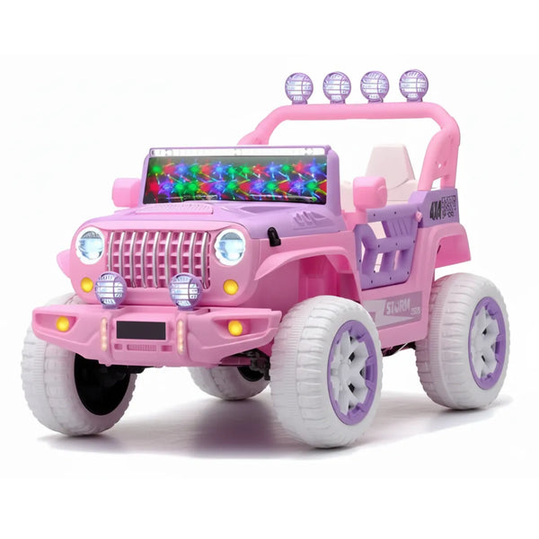 carro eléctrico rosa, jeep 4x4 niña, carro eléctrico importado, carro para niñas Colombia, carro eléctrico LED niña, jeep rosa infantil, vehículo eléctrico niña