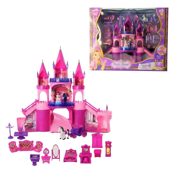 El Castillo Castle Series OL1657 es un sueño hecho realidad para todas las pequeñas princesas.
Con su diseño en tonos rosados y detalles dorados, este majestuoso castillo se ilumina y reproduce melodías encantadoras al sonar una palmada, creando una experiencia mágica llena de brillo y diversión.