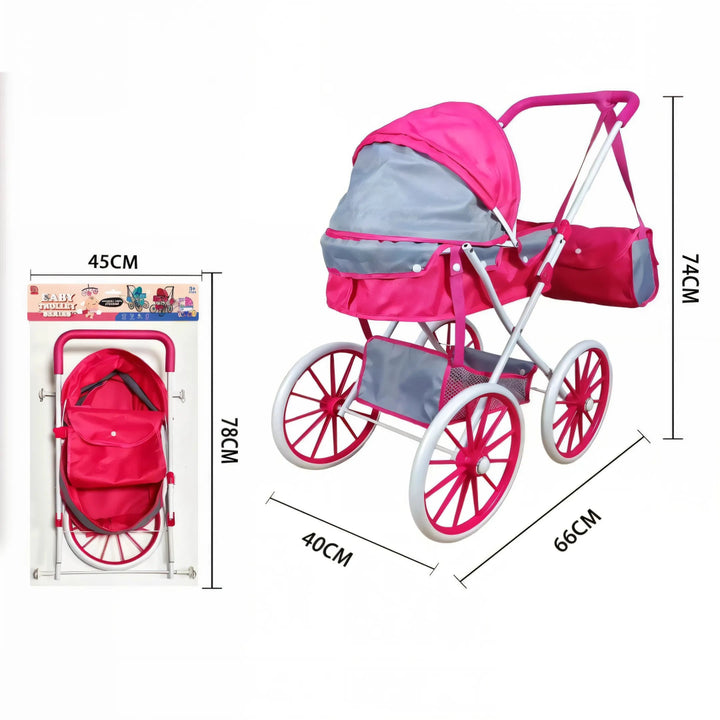 El Coche para Muñecas LM936B-17 es el juguete perfecto para las niñas que adoran jugar a ser mamás. Con un diseño elegante en tonos rosa y gris, este coche combina estilo, durabilidad y realismo