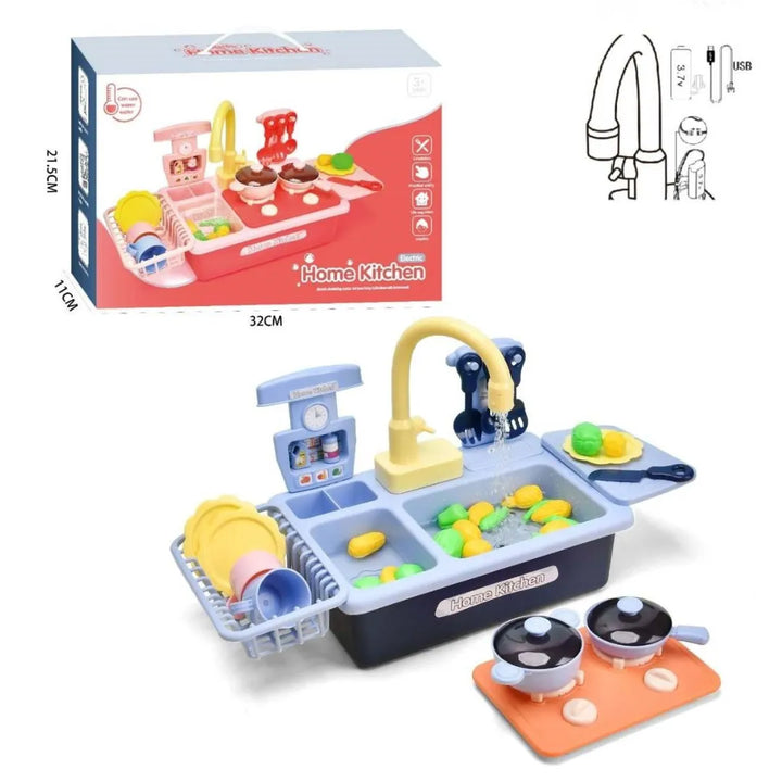 La Cocina con Agua Recargable OL1643 convierte el juego en una experiencia realista y divertida.
Cuenta con grifo eléctrico funcional, utensilios de cocina, platos y alimentos que permiten a los niños imitar las tareas del hogar mientras desarrollan su imaginación.