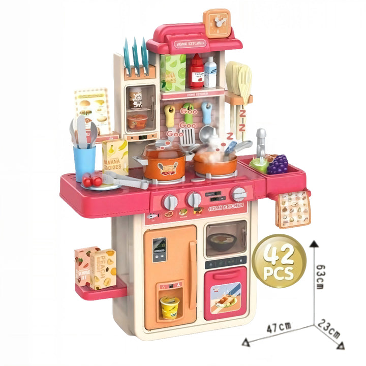 La Cocina Infantil con Pollo Rostizado y Efecto de Vapor OL0645 es el sueño de todo pequeño chef.
Con efecto de agua real, vapor y cambio de color en los alimentos, los niños disfrutarán de una experiencia de cocina completamente interactiva.