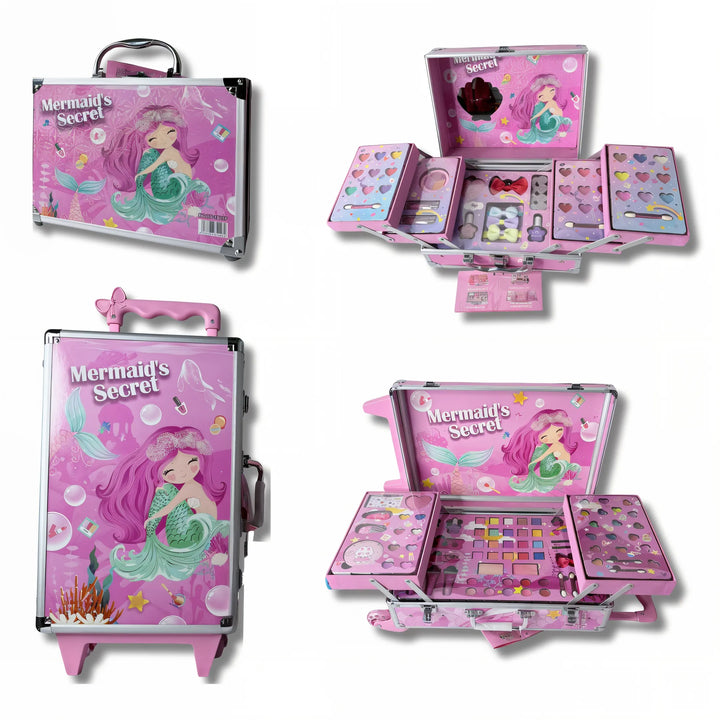 combo maquillaje sirena, maquillaje infantil, maleta de maquillaje niña, maquillaje lavable, juguete importado, regalo niña 10 años, maquillaje de sirena, set maquillaje Colombia, maquillaje seguro niñas, envío rápido Colombia.