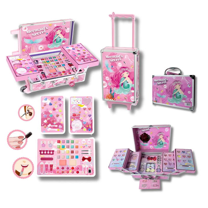 combo maquillaje sirena, maquillaje infantil, maleta de maquillaje niña, maquillaje lavable, juguete importado, regalo niña 10 años, maquillaje de sirena, set maquillaje Colombia, maquillaje seguro niñas, envío rápido Colombia.