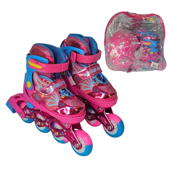 patines rosados niñas, combo patines con casco, patines unicornio niñas, patines infantiles, patines ajustables niñas, protecciones patines, juguetería Colombia, envío rápido