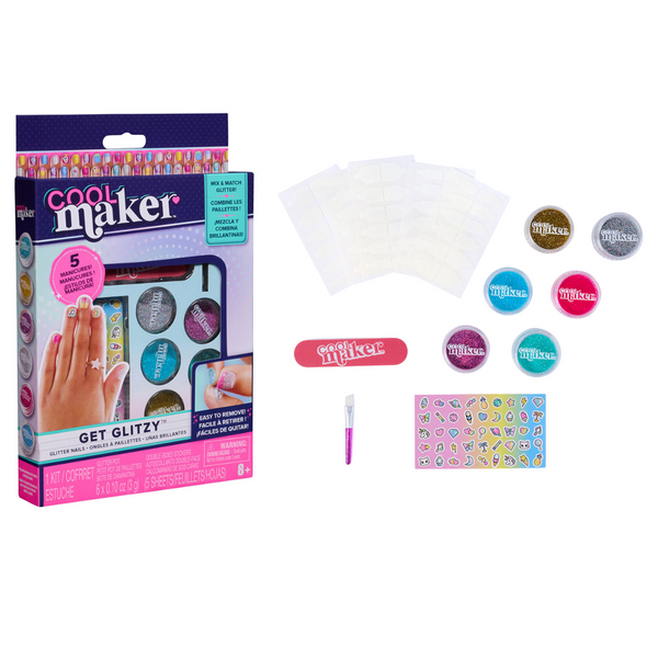 KIT DE UÑAS BRILLANTES COOL MAKER GET GLITZY