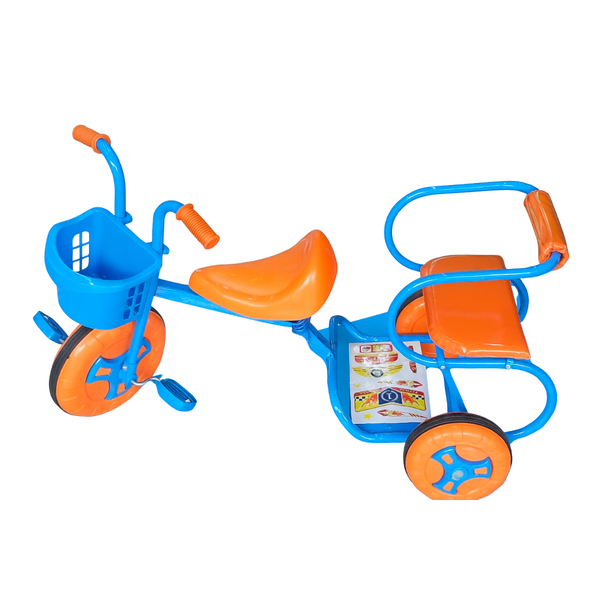 TRICICLO INFANTIL CON CANASTA Y SILLA DOBLE