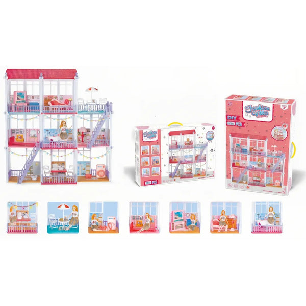 Casa de Muñecas Fashion Villa – 3 Pisos y Luces LED