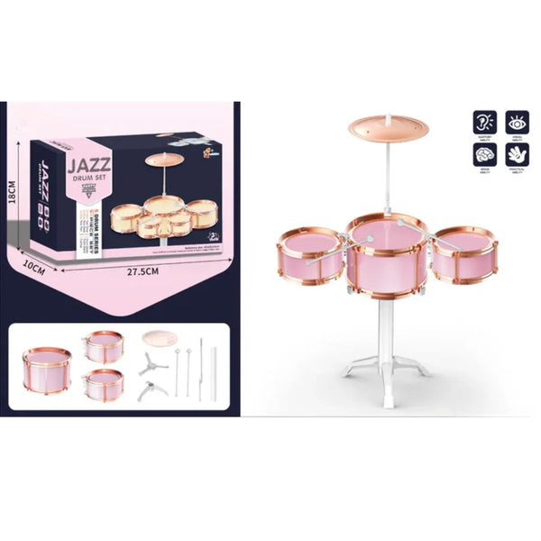 Batería Infantil Rosa 3 Tambores – Jazz Drum Set