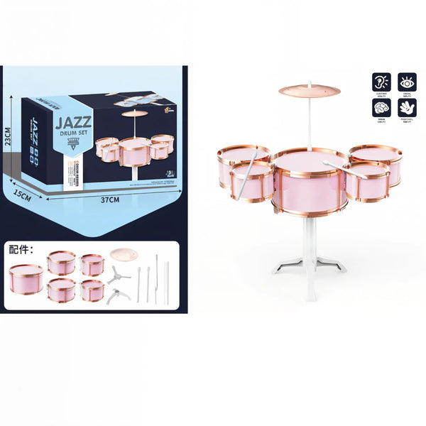 Batería Infantil Jazz Drum Set Rosa – Juguete Musical