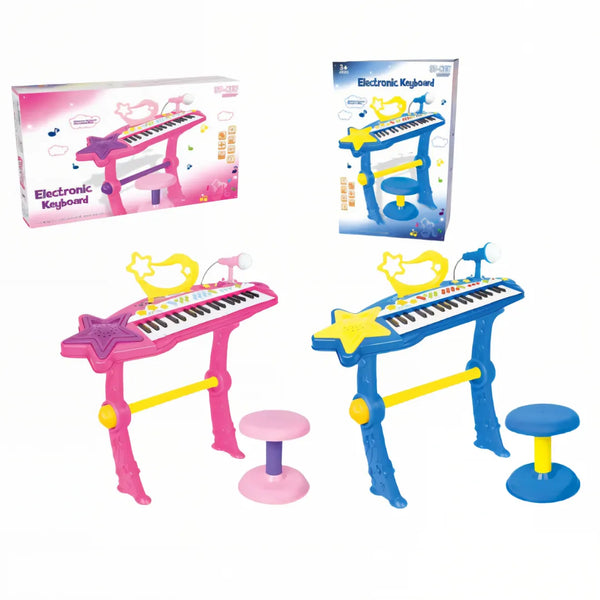 Piano Electrónico Infantil con Micrófono y Banquito 37 Teclas