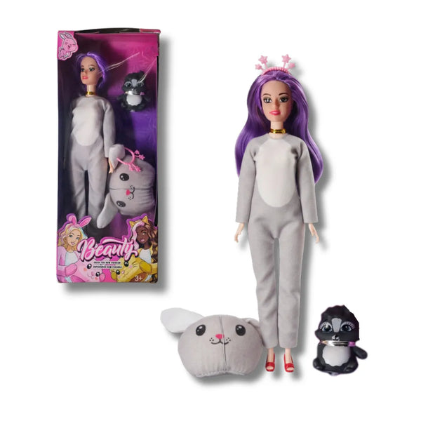 Muñeca con Disfraz y Mascota