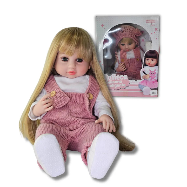 muñeca interactiva que respira, muñeca que llora y habla, muñeca realista para niñas, muñeca reborn interactiva, muñeca bebé rosada, regalo niña, envío rápido