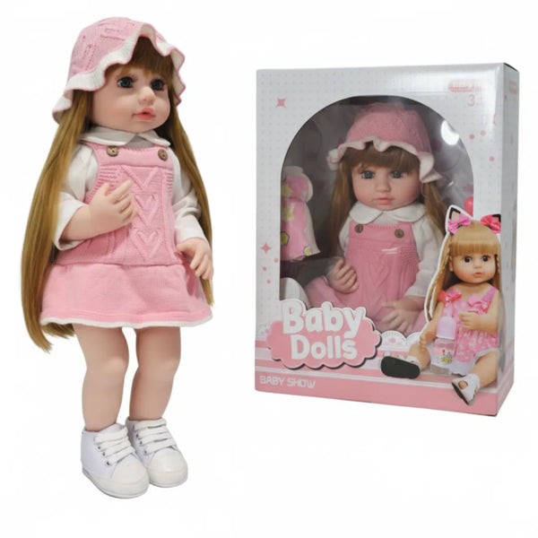 muñeca interactiva, muñeca que respira, muñeca que llora, muñeca realista rosada, muñeca bebé interactiva, muñeca de pie, regalo para niñas, envío rápido Colombia