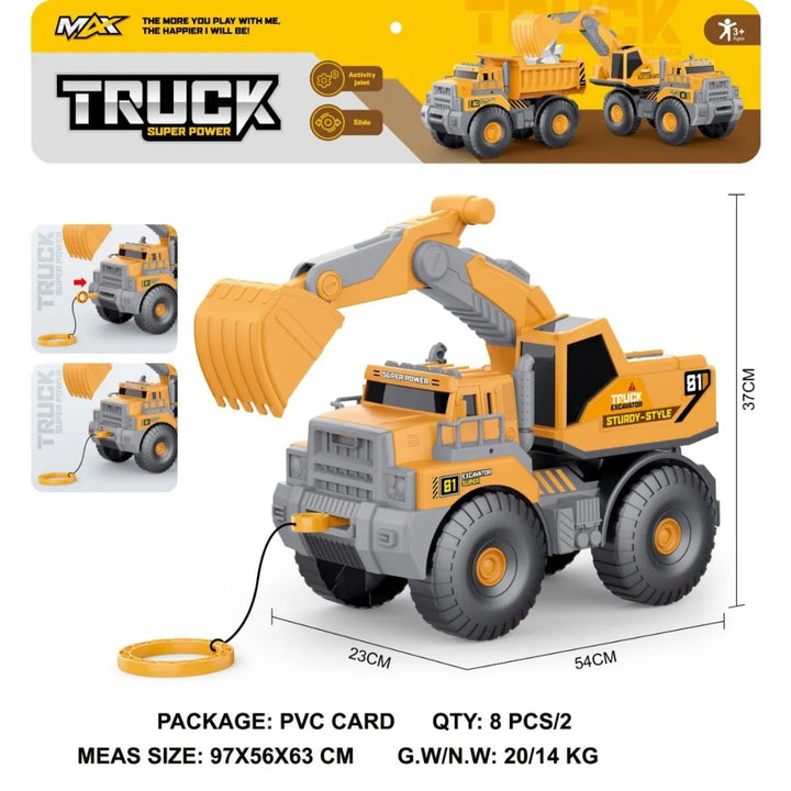 excavadora de construcción, camión excavadora, juguete de obra, camión para niños, juguetes importados, camión constructor, excavadora para niños, juguetes 4 a 7 años, juguetes Buffalo, juguete resistente