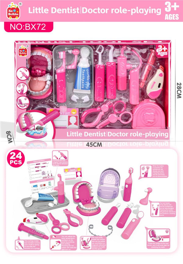 Set Dentista Infantil Rosa Little Dentist 24 Pzs