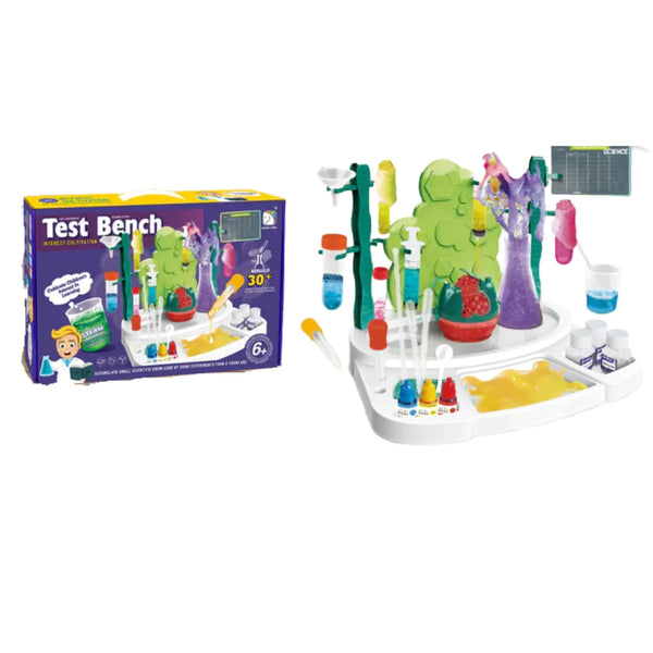 Un laboratorio lleno de colores, espumas y magia científica para despertar la curiosidad de tu pequeño y regalarle horas de diversión inteligente.