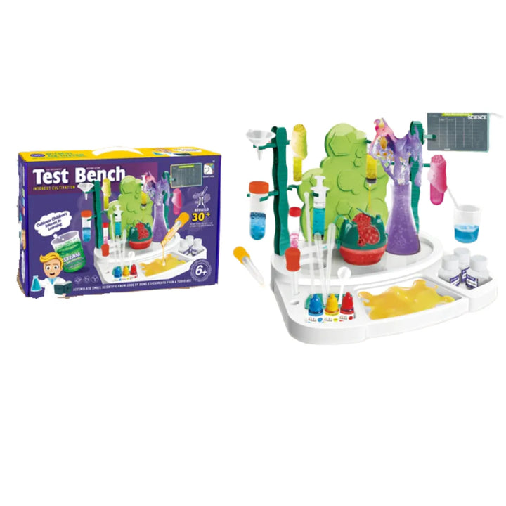 Un laboratorio lleno de colores, espumas y magia científica para despertar la curiosidad de tu pequeño y regalarle horas de diversión inteligente.