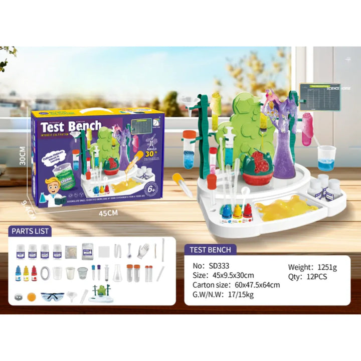 Un laboratorio lleno de colores, espumas y magia científica para despertar la curiosidad de tu pequeño y regalarle horas de diversión inteligente.