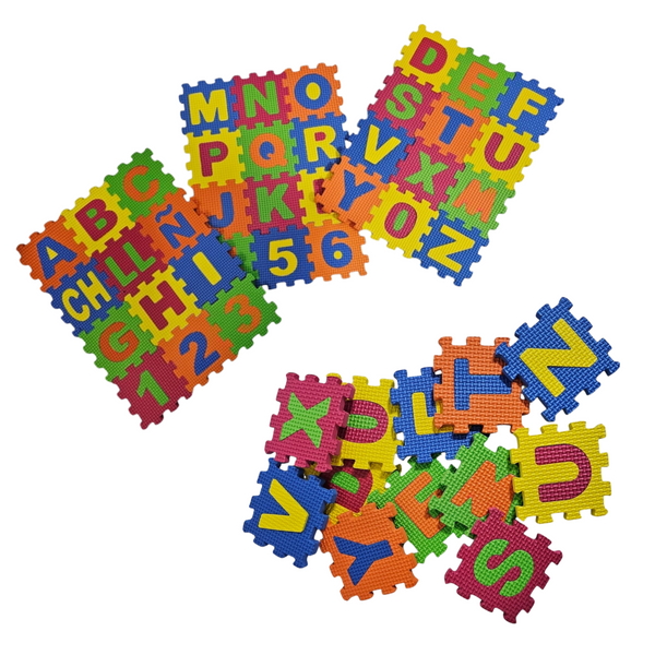 SET DE TAPETES DIDACTICOS CON LETRAS Y NUMEROS GOMA EVA