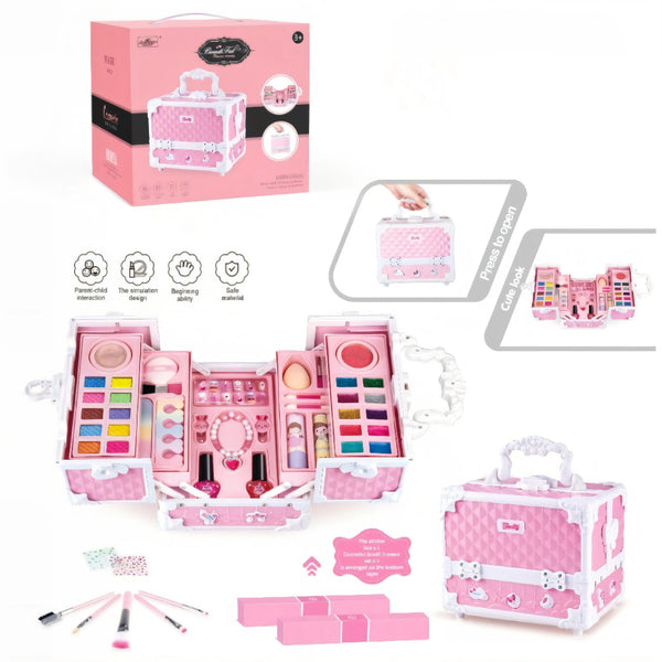 El Set de Maquillaje Infantil Beautiful Dream Beauty M-633 es mucho más que un juguete: es una experiencia mágica de creatividad, color y diversión.
Su maleta de diseño moderno guarda un completo tocador portátil con espejo, brochas, labiales, sombras y accesorios, perfectos para el juego simbólico.
